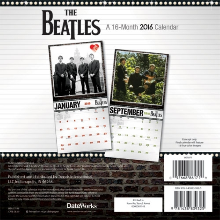 Picture of Beatles Calendar: 2016 Mini Calendar