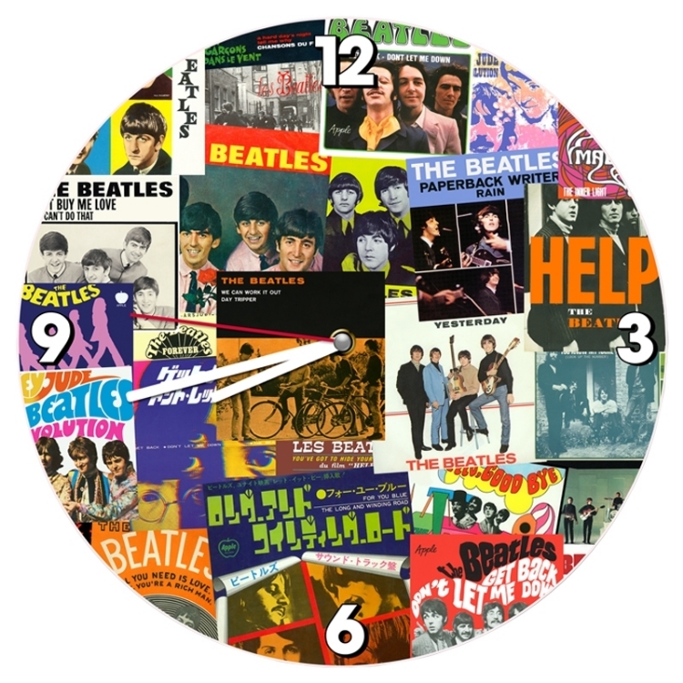 Picture of Beatles Clock: The Beatles Singles Covers Collage