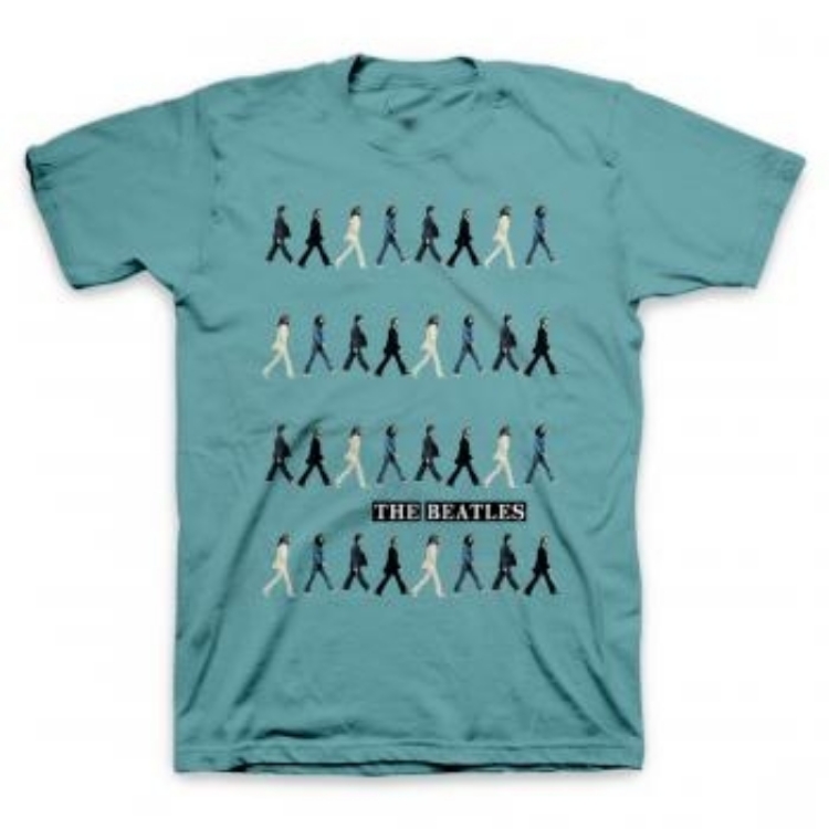 Picture of Beatles Adult T-Shirt: Abbey Road Repeated Zebra