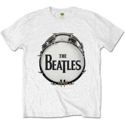 Show details for Beatles Adult T-Shirt: Drum Skin Logo - White Picture of Beatles Adult T-Shirt: Drum Skin Logo - White