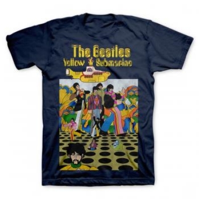 Show details for Beatles Adult T-Shirt: Yellow Submarine in the Navy Picture of Beatles Adult T-Shirt: Yellow Submarine in the Navy
