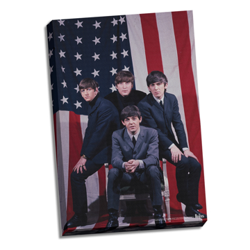 MUSIC ART PRINT The Beatles American Flag