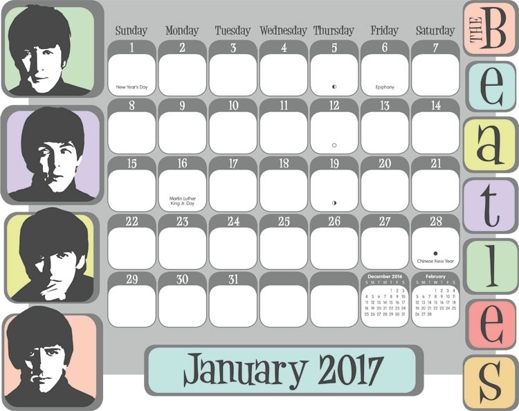 Picture of Beatles Calendar Pad: 2017 Calendar Pad