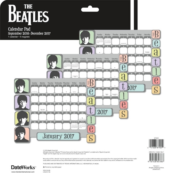 Picture of Beatles Calendar Pad: 2017 Calendar Pad
