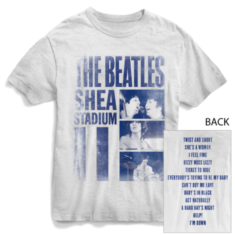Picture of Beatles Adult T-Shirt: Shea Stadium (White)