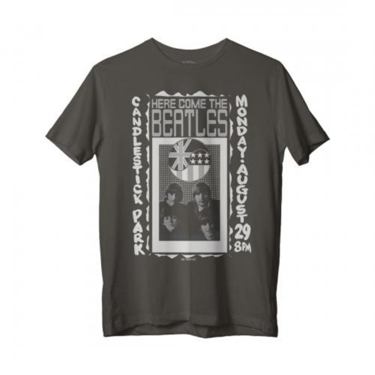 Picture of Beatles Adult T-Shirt: Beatles Candlestick Poster (Black)