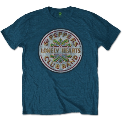 Show details for Beatles Adult T-Shirt: Sgt Pepper Seal (Blue) Picture of Beatles Adult T-Shirt: Sgt Pepper Seal (Blue)