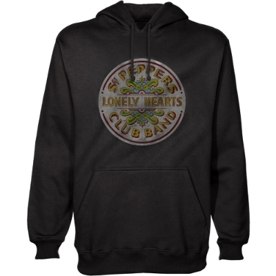 Show details for Beatles Hoodie: Sgt.Pepper Seal Black Pullover Picture of Beatles Hoodie: Sgt.Pepper Seal Black Pullover