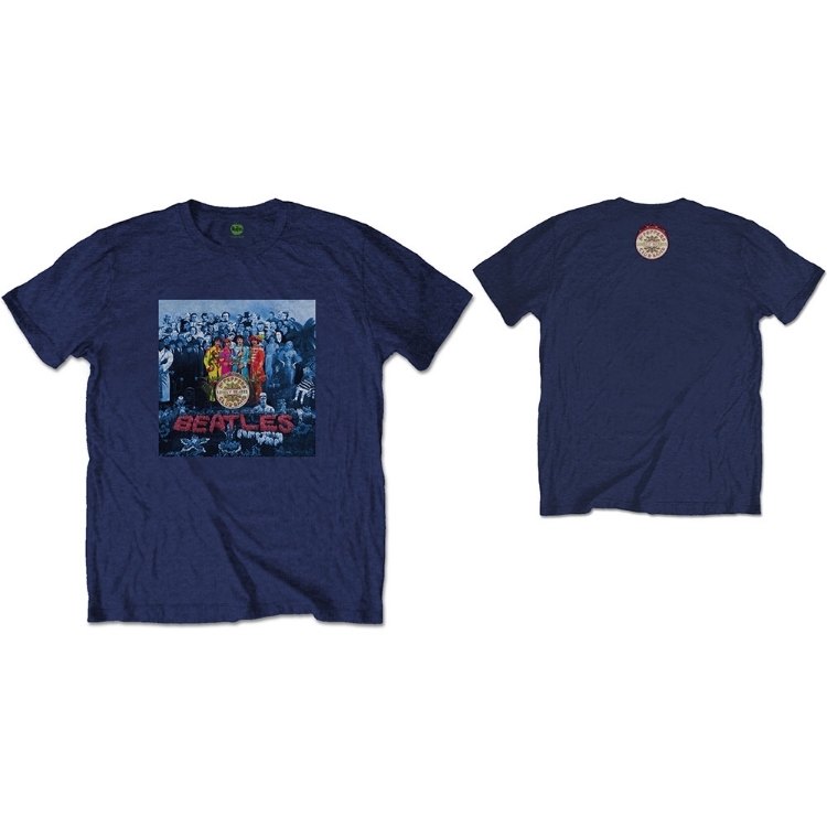 Picture of Beatles Adult T-Shirt: Sgt Pepper Blue Cover on Blue