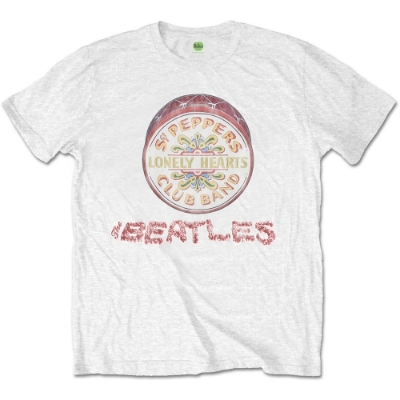 Show details for Beatles Adult T-Shirt: Sgt Pepper Drum Beatles Logo of Flowers Picture of Beatles Adult T-Shirt: Sgt Pepper Drum Beatles Logo of Flowers