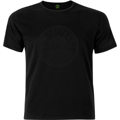 Show details for Beatles Adult T-Shirt: Sgt Pepper Seal Black on Black Picture of Beatles Adult T-Shirt: Sgt Pepper Seal Black on Black