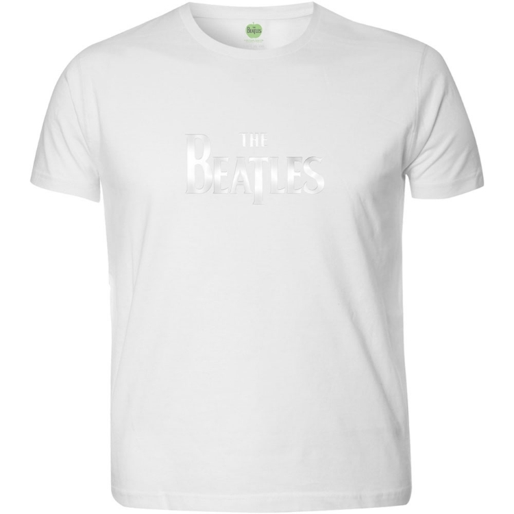Picture of Beatles Adult T-Shirt: DROP T Logo white on white