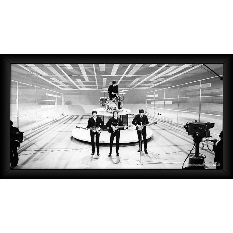Picture of Beatles ART: The Beatles 'On Stage' Black and White 10x20 Framed Photo