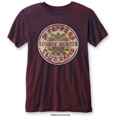 Show details for Beatles Adult T-Shirt: Sgt Pepper Drum (Burn Out) Picture of Beatles Adult T-Shirt: Sgt Pepper Drum (Burn Out)