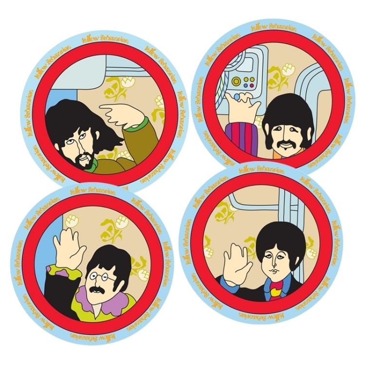 Picture of Beatles Plate: Yellow Submarine 4 pc. 8 in. Ceramic Salad Plate Set