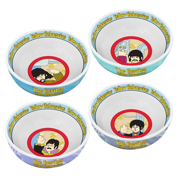 Picture of Beatles Bowl: Yellow Submarine 4 pc. 6 in. Ceramic Bowl Set