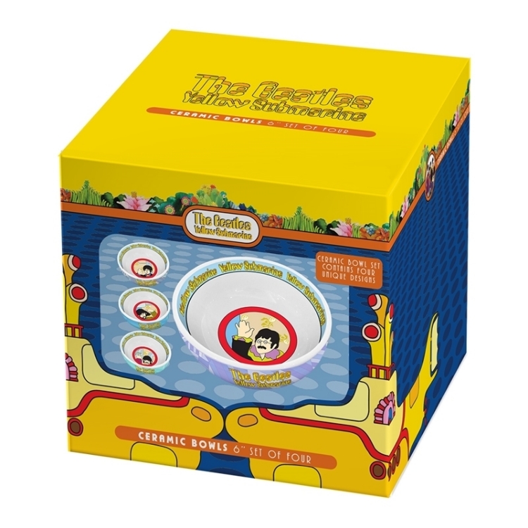 Picture of Beatles Bowl: Yellow Submarine 4 pc. 6 in. Ceramic Bowl Set