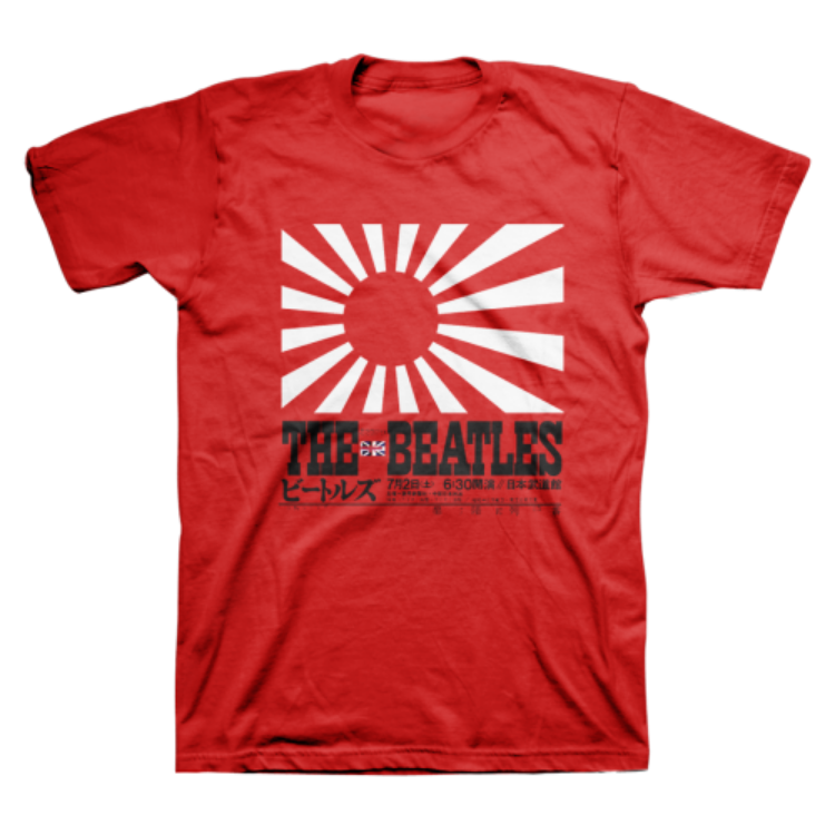 Picture of Beatles Adult T-Shirt: Beatles Rising Sun Red
