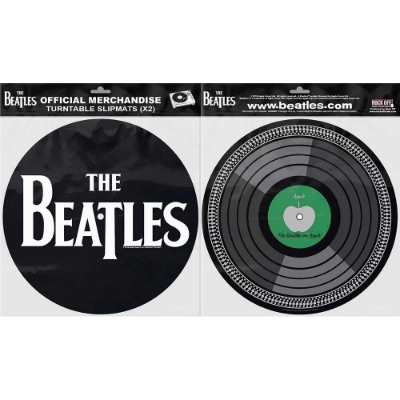 Show details for Beatles Slipmat Set: Drop T Logo & Apple Record Picture of Beatles Slipmat Set: Drop T Logo & Apple Record