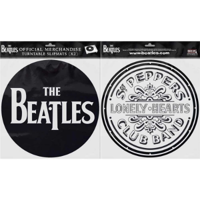 Show details for Beatles Slipmat Set: Drop T Logo & Sgt. Pepper Drum Picture of Beatles Slipmat Set: Drop T Logo & Sgt. Pepper Drum