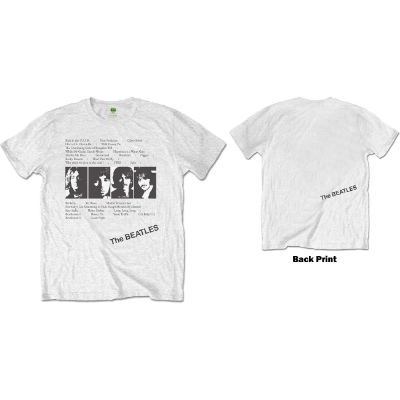 Show details for Beatles Adult T-Shirt: White Album Song Tracks - White Tee Picture of Beatles Adult T-Shirt: White Album Song Tracks - White Tee