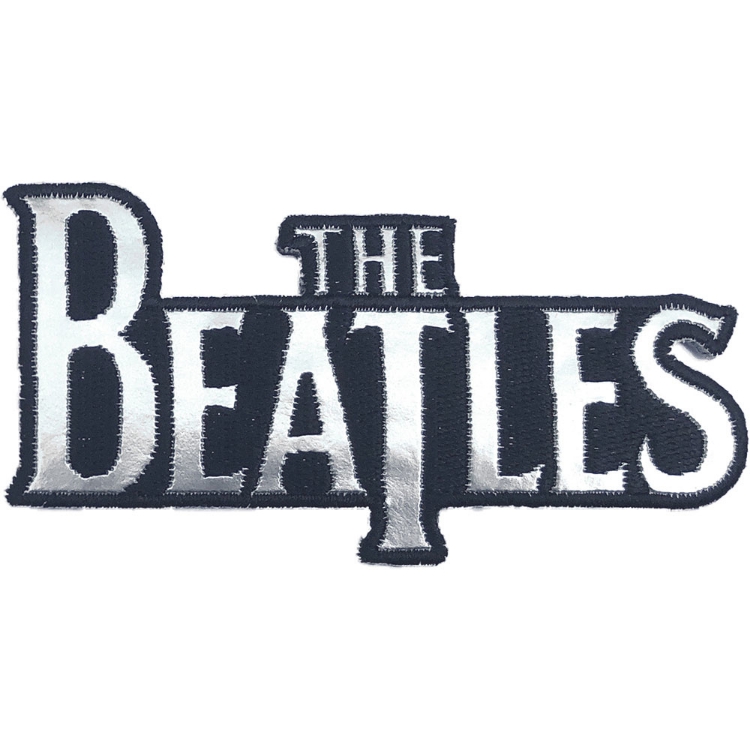 Beatles Patches: Silver Drop T Logo -Beatles Fab Four Store Exclusively  Beatles Only Official Merchandise