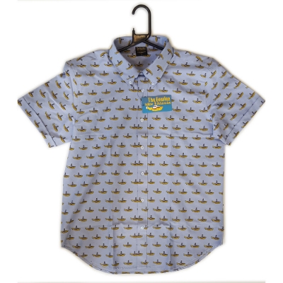Show details for Beatles Dress Shirt: Light Blue Yellow Submarine Button Down Picture of Beatles Dress Shirt: Light Blue Yellow Submarine Button Down