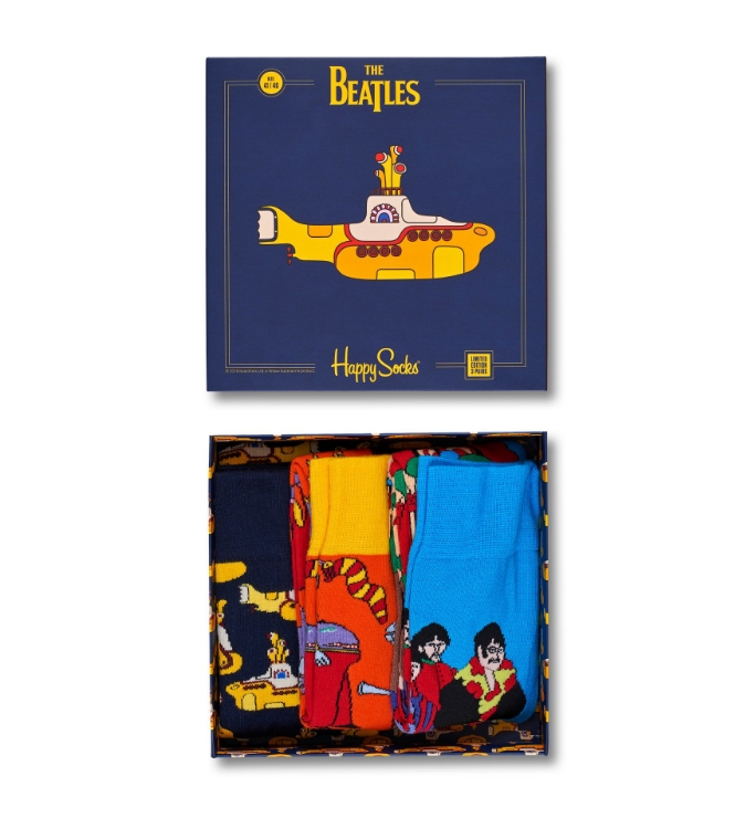 Picture of Beatles Socks: Happy Socks Unisex EP SIZE BOXSET 3 pack of Yellow Submarine Socks