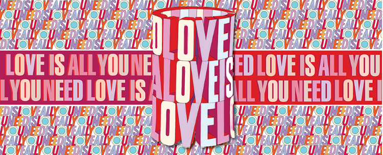 Picture of Beatles Lamp Shades: Love Love Love