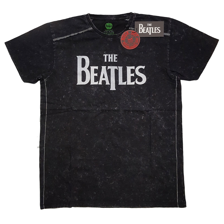 Picture of Beatles Adult T-Shirt: Classic Black Drop-T Snow Wash (Black)