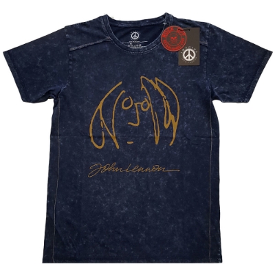 Show details for Beatles Adult T-Shirt: John Lennon Portrait Snow Wash (Navy) Picture of Beatles Adult T-Shirt: John Lennon Portrait Snow Wash (Navy)