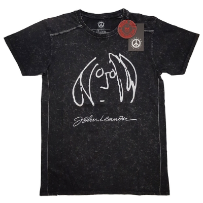 Show details for Beatles Adult T-Shirt: John Lennon Portrait Snow Wash (Black) Picture of Beatles Adult T-Shirt: John Lennon Portrait Snow Wash (Black)