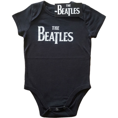 Show details for Beatles Onesie: Baby Drop T Black & White Distressed 3m -24m Picture of Beatles Onesie: Baby Drop T Black & White Distressed 3m -24m