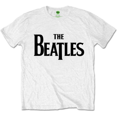 Show details for Beatles Adult T-Shirt: Classic Drop T Logo on White Shirt Picture of Beatles Adult T-Shirt: Classic Drop T Logo on White Shirt