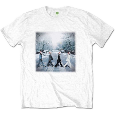 Show details for Beatles Adult T-Shirt: Beatles Abbey Road Christmas Tee (White) Picture of Beatles Adult T-Shirt: Beatles Abbey Road Christmas Tee (White)