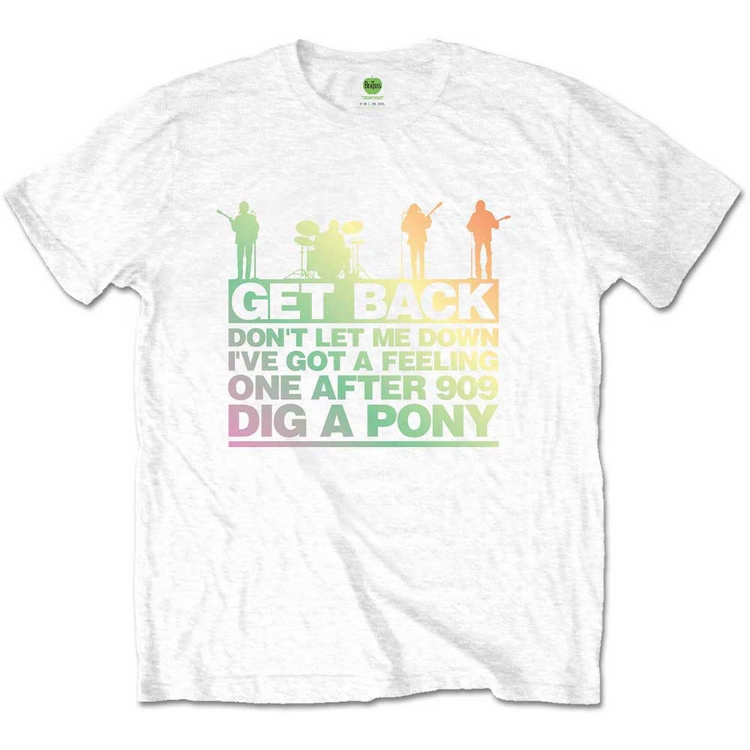 Picture of Beatles Adult T-Shirt: Beatles Get Back Rooftop Savile Color/White