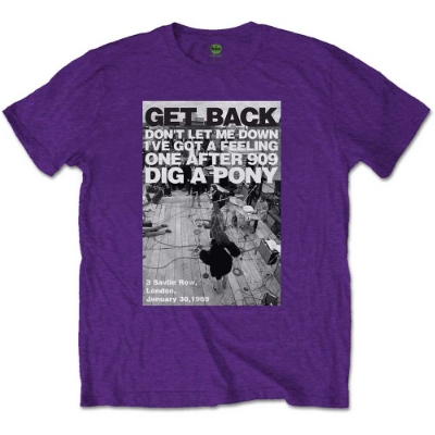 Show details for Beatles Adult T-Shirt: Beatles Get Back Rooftop Shot - Purple Picture of Beatles Adult T-Shirt: Beatles Get Back Rooftop Shot - Purple