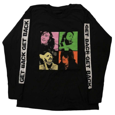Show details for Beatles Adult T-Shirt: Beatles Long Sleeved Get Back Faces - Black Picture of Beatles Adult T-Shirt: Beatles Long Sleeved Get Back Faces - Black