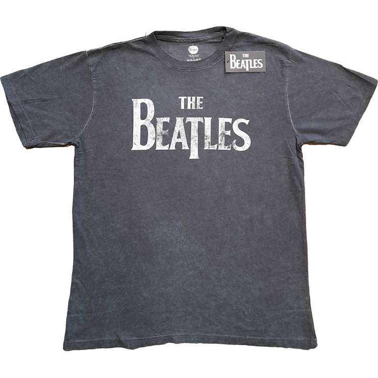 Picture of Beatles Adult T-Shirt: Drop T Logo Snow Wash Tee