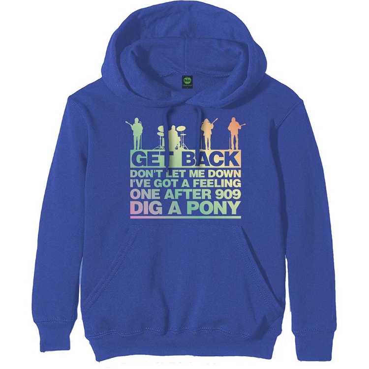 Picture of Beatles Hoodie: Get Back Faces Pullover with Hood Blue