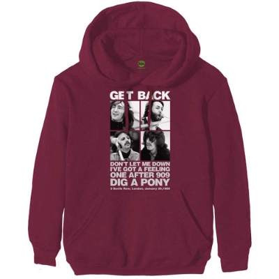 Show details for Beatles Hoodie: Get Back Faces Pullover with Hood Maroon Picture of Beatles Hoodie: Get Back Faces Pullover with Hood Maroon
