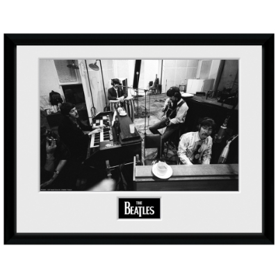 Vintage The Beatles IBM Photo Outlined Gold Glitter Picture