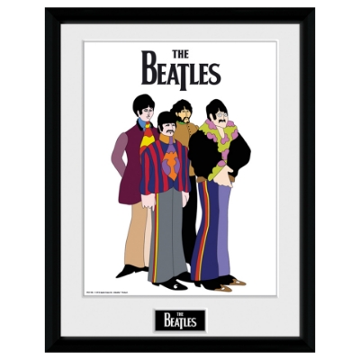 Vintage The Beatles IBM Photo Outlined Gold Glitter Picture