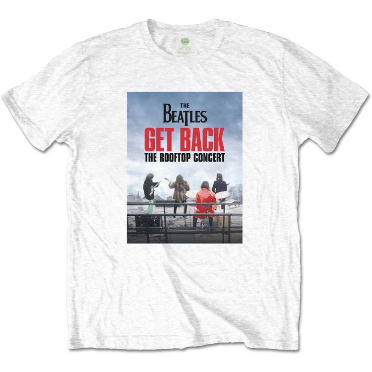 Picture of Beatles Adult T-Shirt: Get Back Poster Tee White