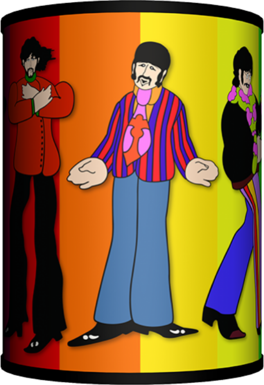 Picture of Beatles Lamp Shades: Beatles Yellow Submarine Color Stripes