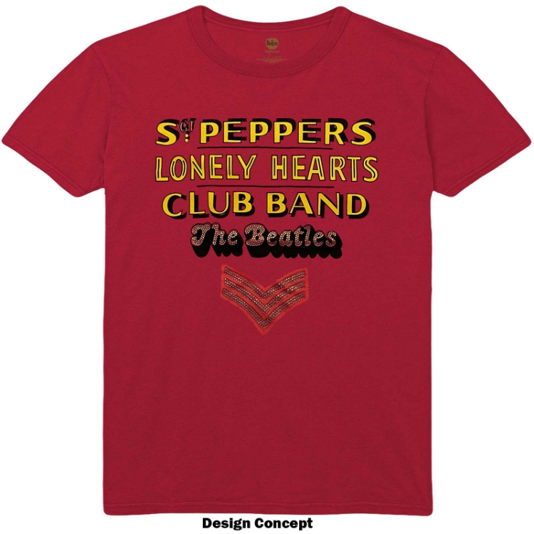 Picture of Beatles Adult T-Shirt: Sgt Pepper Stacked (Diamante)