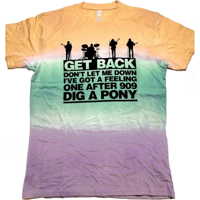 Show details for Beatles Adult T-Shirt: Beatles Get Back Get Color Gradient Picture of Beatles Adult T-Shirt: Beatles Get Back Get Color Gradient