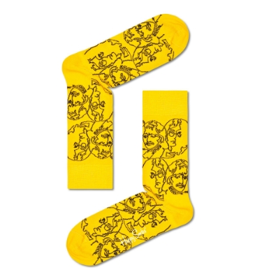 Show details for Beatles Socks: Happy Socks Unisex Yellow "Lines" Socks Picture of Beatles Socks: Happy Socks Unisex Yellow "Lines" Socks