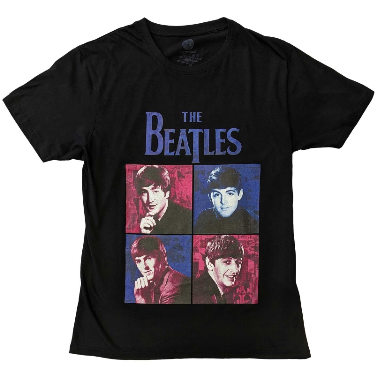 Picture of Beatles Adult T-Shirt:  The Beatles Portraits in Cool Colors
