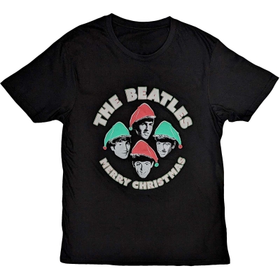 Show details for Beatles Adult T-Shirt: Beatles Christmas Hats Picture of Beatles Adult T-Shirt: Beatles Christmas Hats
